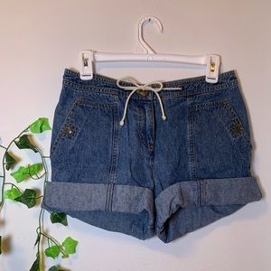 vintage drawstring denim shorts